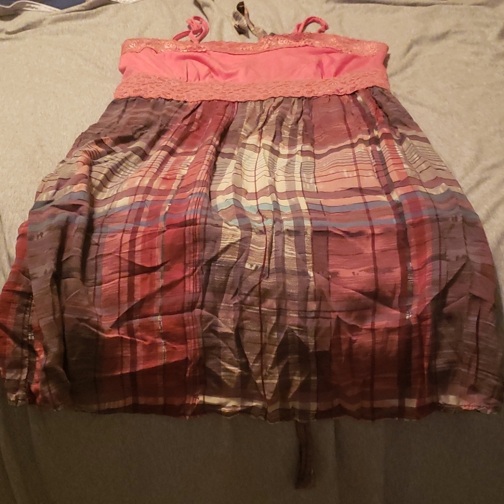 Cute XL pink and plaid summer dress